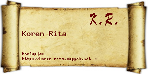 Koren Rita névjegykártya