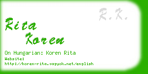 rita koren business card
